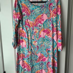 Lilly Pulitzer Linden Peel and Eat Flamingo 3/4 Sleeve Dress